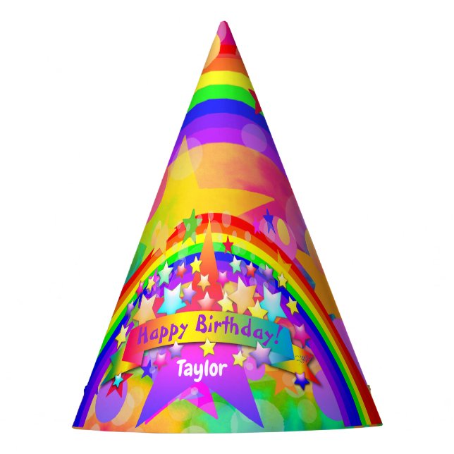 Rainbow Psychedelic Party Hat HAMbWG (Front)