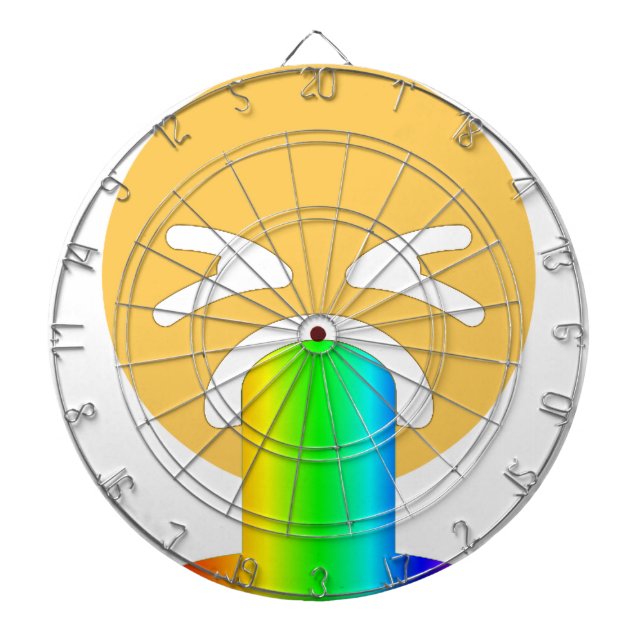 rainbow puke emoji dartboard (Front)