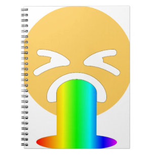 rainbow puke emoji notebook