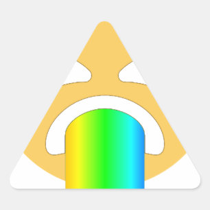 rainbow puke emoji triangle sticker