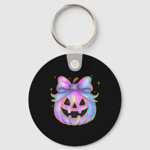 Rainbow Pumpkin Shirt Cute Halloween Jack-o-lanter Key Ring
