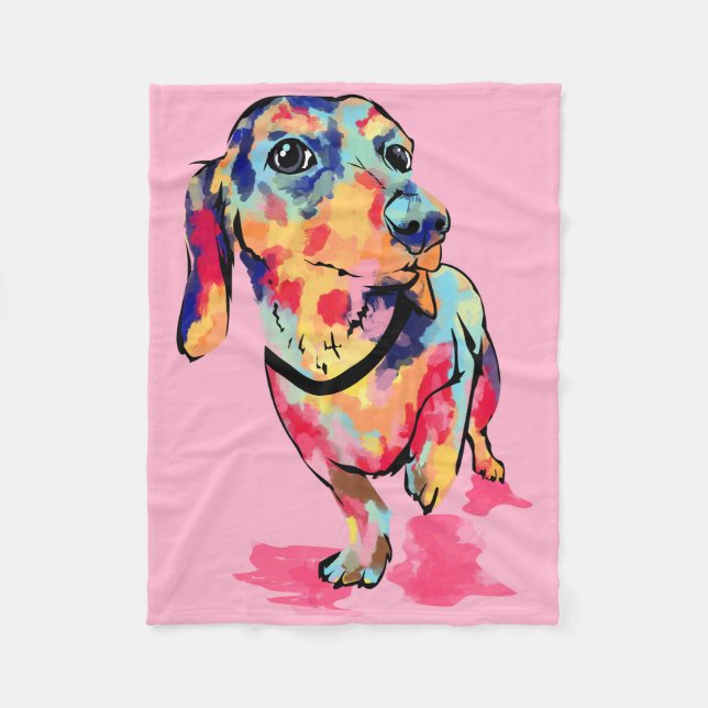 Rainbow Pup Fleece Blanket (Front)