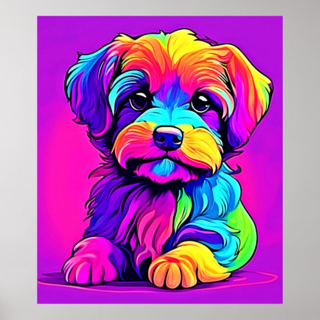 Rainbow Puppy Artwork Poster (Front)