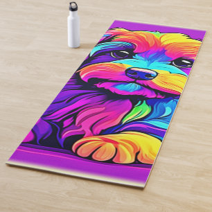 Rainbow Puppy Artwork Yoga Mat