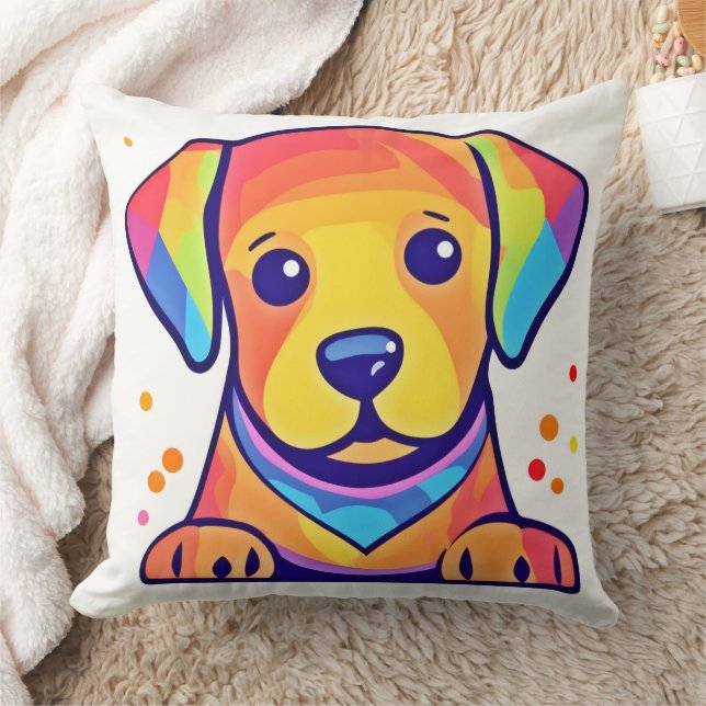 Rainbow Puppy Love Cushion (Blanket)