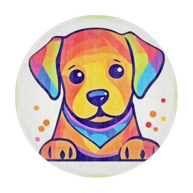 Rainbow Puppy Love Cutting Board (Front)