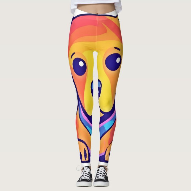 Rainbow Puppy Love Leggings (Front)