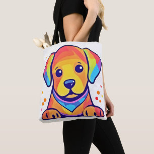 Rainbow Puppy Love Tote Bag