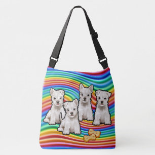 Rainbow pups large Tote Bag.