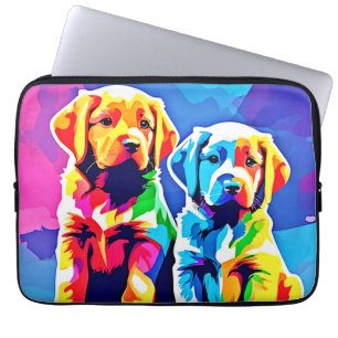 Rainbow Pups: Playful Duo Laptop Sleeve