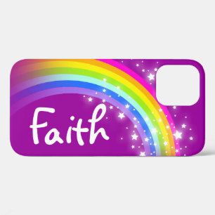 Rainbow purple personalised name iphone case