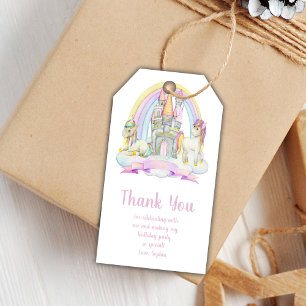 Rainbow Purple Unicorn Birthday Gift Tags