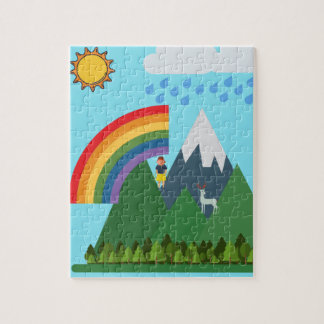 Rainbow puzzle for kids