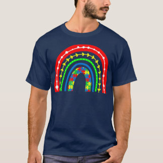 Rainbow Puzzle Piece Autism Awareness Autistic Lov T-Shirt