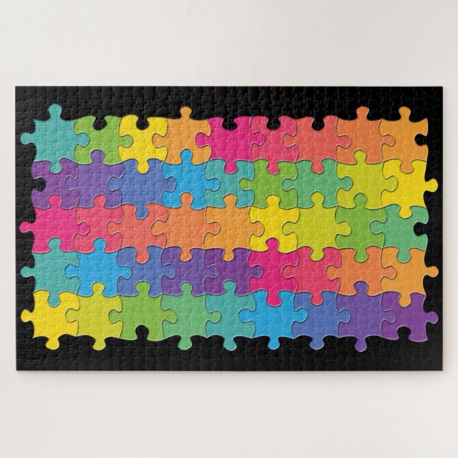 rainbow puzzle pieces puzzle (Horizontal)