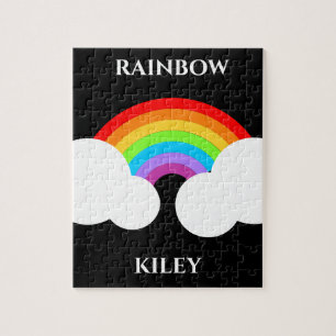Rainbow puzzle with child's name.