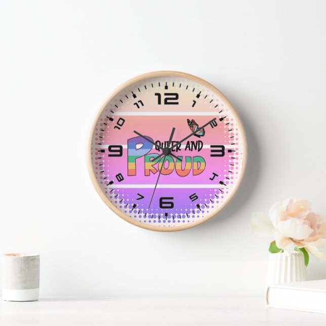 Rainbow Queer And Proud Clock (Home)