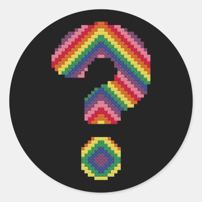 Rainbow Question Mark Classic Round Sticker (Front)