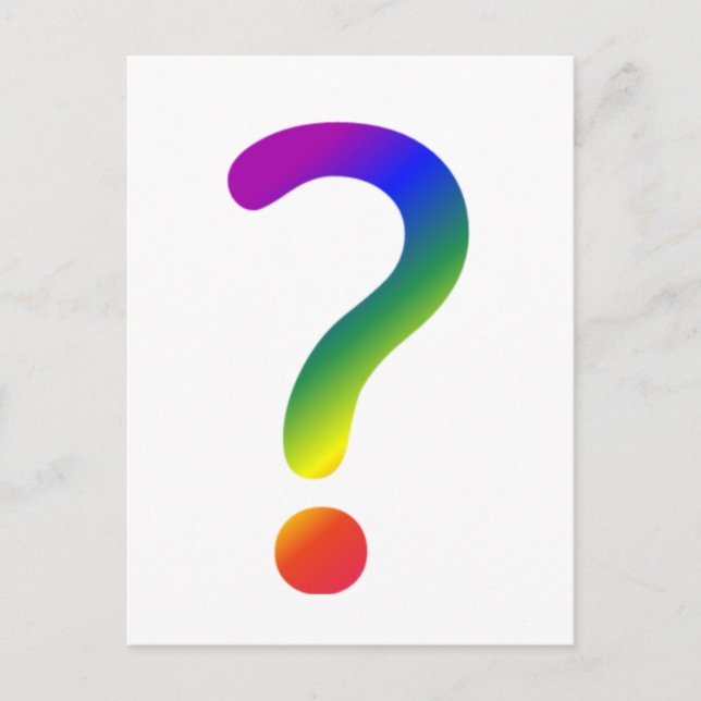 Rainbow question mark postcard (Front)