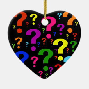 Rainbow Question Marks Ceramic Ornament