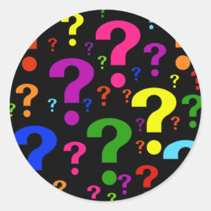 Rainbow Question Marks Classic Round Sticker