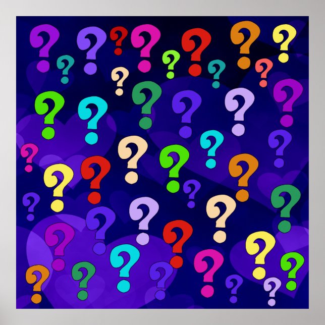 Rainbow Question Marks Poster (Front)