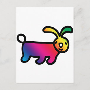 Rainbow Rabbit Postcard