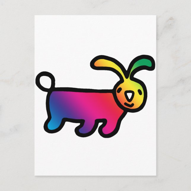 Rainbow Rabbit Postcard (Front)