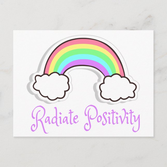 Rainbow Radiate positivity, Positive mindset Postcard (Front)