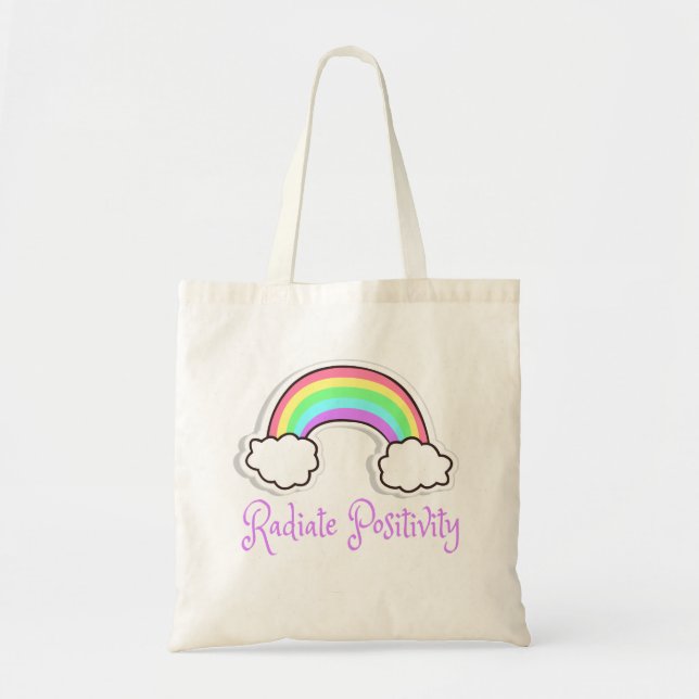 Rainbow Radiate positivity, Positive mindset Tote Bag (Front)