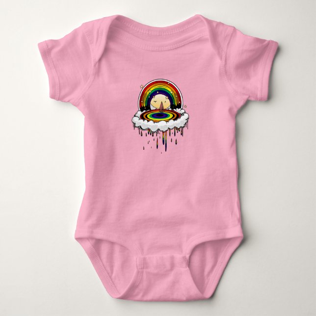 Rainbow Rain Baby Bodysuit (Front)