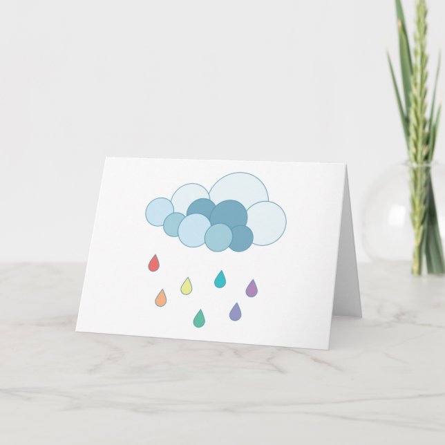 Rainbow Rain Cloud Card (Front)