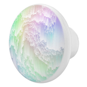 Rainbow Rain Glitch Ceramic Knob