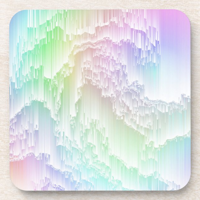 Rainbow Rain Glitch Coaster (Front)