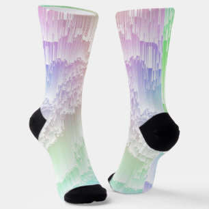 Rainbow Rain Glitch Phone Ring Stand Socks
