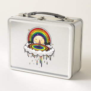 Rainbow Rain   Metal Lunch Box