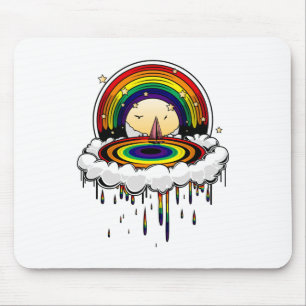 Rainbow Rain Mouse Pad