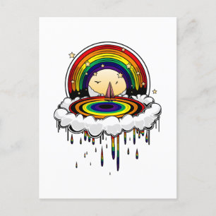 Rainbow Rain  Postcard