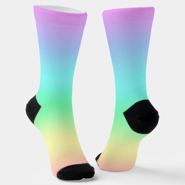 Rainbow Rain Socks (Angled)