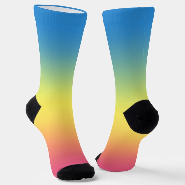 Rainbow Rain Socks (Angled)