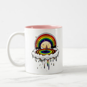 Rainbow Rain Two-Tone Coffee Mug