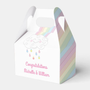Rainbow Raindrop Baby Shower Sprinkle Favour Box