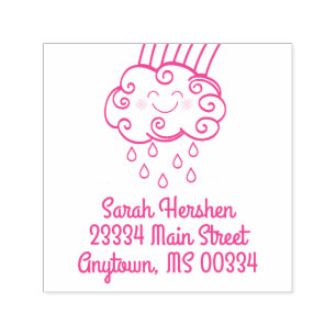 Rainbow Raindrop Baby Shower Sprinkle Self-inking Stamp