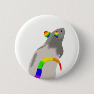 Rainbow Rat 6 Cm Round Badge