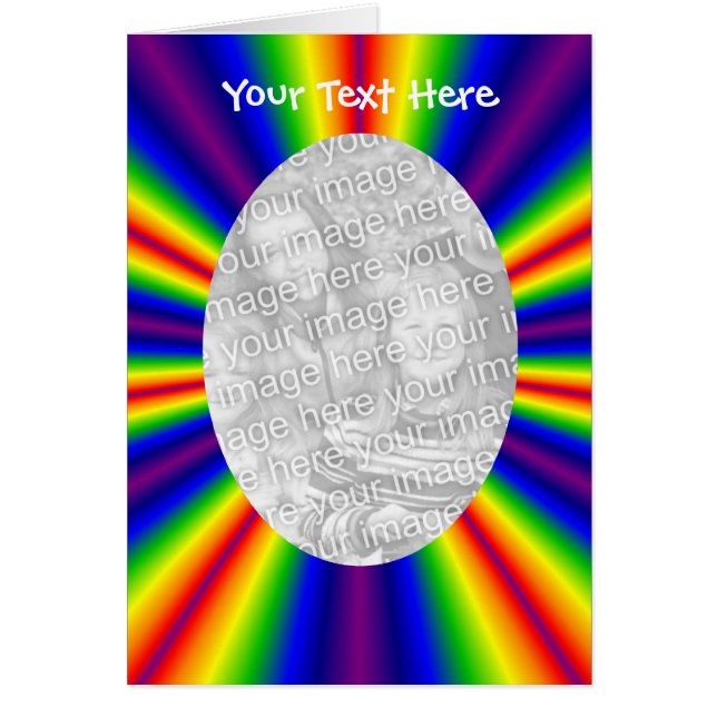 Rainbow Rays Design Your Photo Card (Front)