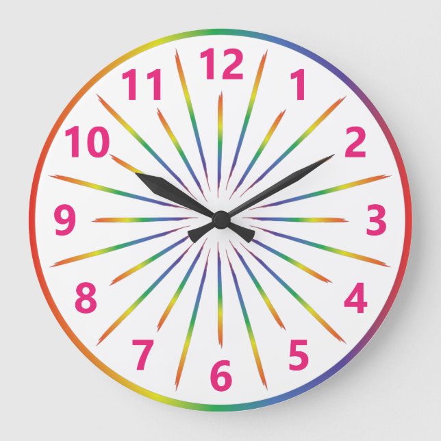 Rainbow Rays Large Clock (Front)