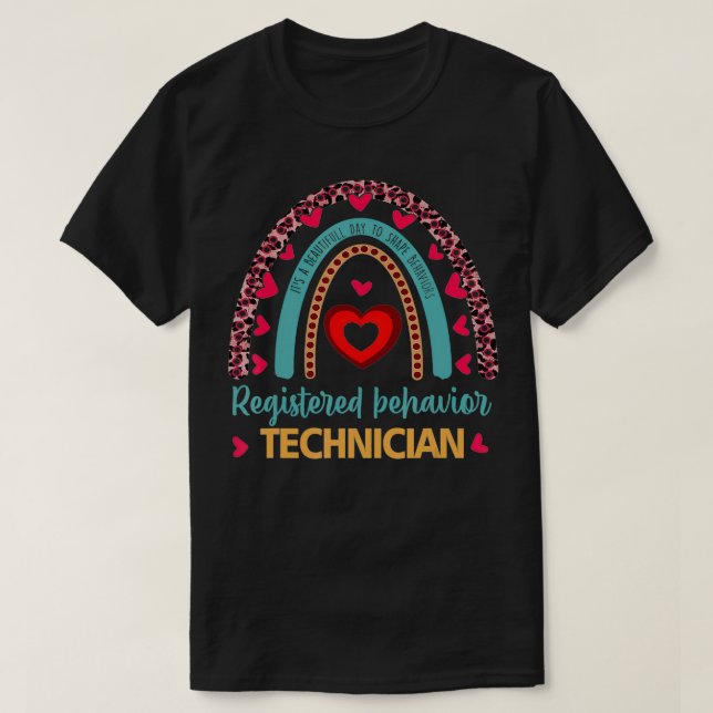 Rainbow RBT Registered Behavior Technician ABA par T-Shirt (Design Front)