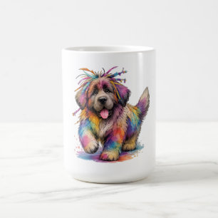 Rainbow Rebel Watercolor Newf Coffee Mug
