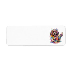 Rainbow Rebel Watercolor Newf Return Address Label