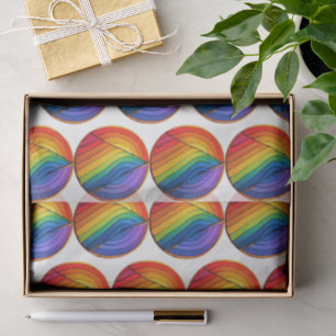 Rainbow Recovery Circle Triangle Symbol Tissue Paper